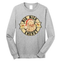 Big Nick Energy Vintage Christmas Santa Long Sleeve Shirt