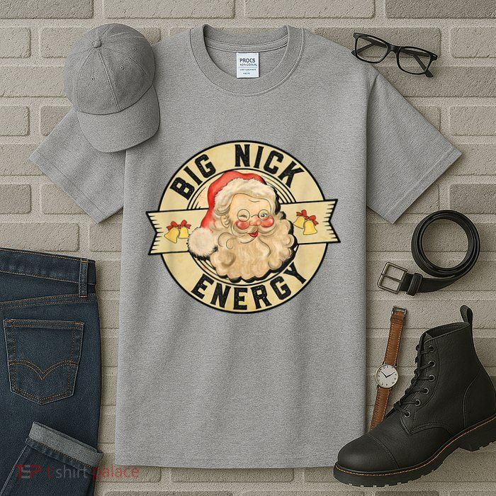 Big Nick Energy Vintage Christmas Santa Tall T-Shirt