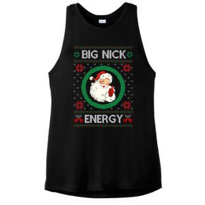 Big Nick Energy Funny Santa Claus Pink Ugly Christmas Sweater Ladies PosiCharge Tri-Blend Wicking Tank