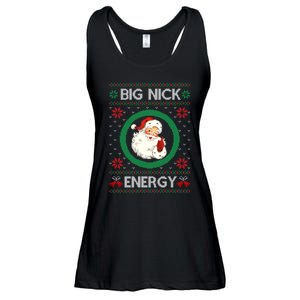 Big Nick Energy Funny Santa Claus Pink Ugly Christmas Sweater Ladies Essential Flowy Tank