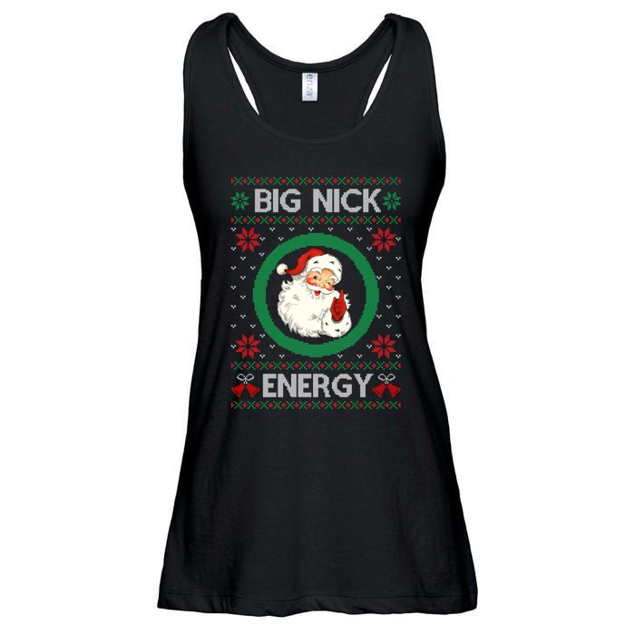 Big Nick Energy Funny Santa Claus Pink Ugly Christmas Sweater Ladies Essential Flowy Tank