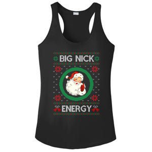 Big Nick Energy Funny Santa Claus Pink Ugly Christmas Sweater Ladies PosiCharge Competitor Racerback Tank