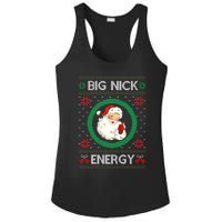 Big Nick Energy Funny Santa Claus Pink Ugly Christmas Sweater Ladies PosiCharge Competitor Racerback Tank