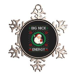 Big Nick Energy Funny Santa Claus Pink Ugly Christmas Sweater Metallic Star Ornament