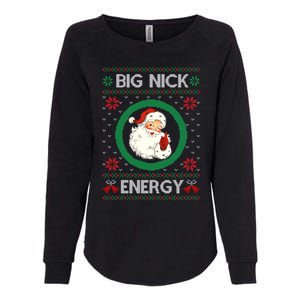 Big Nick Energy Funny Santa Claus Pink Ugly Christmas Sweater Womens California Wash Sweatshirt