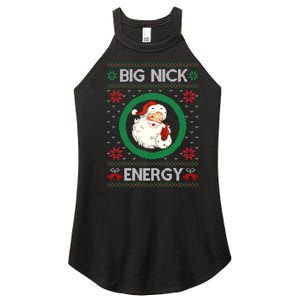 Big Nick Energy Funny Santa Claus Pink Ugly Christmas Sweater Women's Perfect Tri Rocker Tank