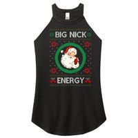 Big Nick Energy Funny Santa Claus Pink Ugly Christmas Sweater Women's Perfect Tri Rocker Tank