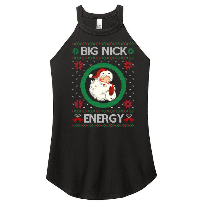 Big Nick Energy Funny Santa Claus Pink Ugly Christmas Sweater Women's Perfect Tri Rocker Tank