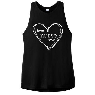 Best Nurse Ever (National Nurses Day White Hearts) Meaningful Gift Ladies PosiCharge Tri-Blend Wicking Tank