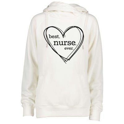 Best Nurse Ever (National Nurses Day White Hearts) Meaningful Gift Womens Funnel Neck Pullover Hood