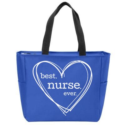 Best Nurse Ever (National Nurses Day White Hearts) Meaningful Gift Zip Tote Bag