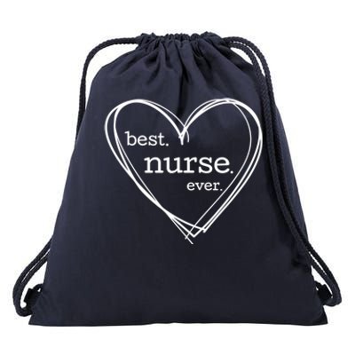 Best Nurse Ever (National Nurses Day White Hearts) Meaningful Gift Drawstring Bag