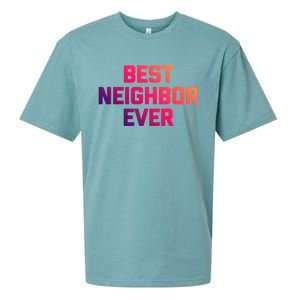 Best Neighbor Ever Gift Funny Saying Sarcastic Novelty Gift Sueded Cloud Jersey T-Shirt