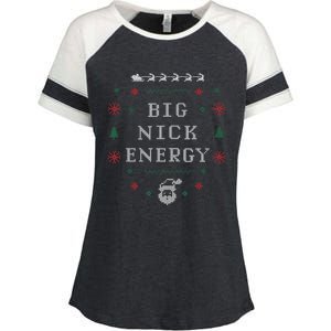 Big Nick Energy Funny Xmas Christmas Holiday Enza Ladies Jersey Colorblock Tee