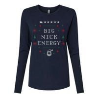 Big Nick Energy Funny Xmas Christmas Holiday Womens Cotton Relaxed Long Sleeve T-Shirt