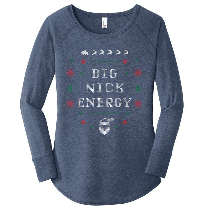 Big Nick Energy Funny Xmas Christmas Holiday Women's Perfect Tri Tunic Long Sleeve Shirt