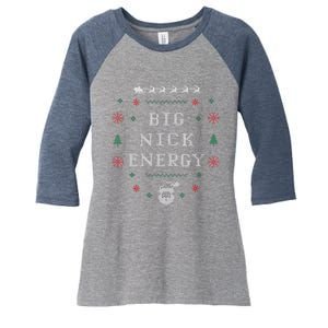 Big Nick Energy Funny Xmas Christmas Holiday Women's Tri-Blend 3/4-Sleeve Raglan Shirt