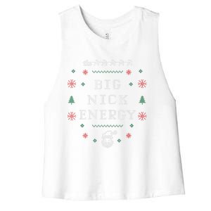 Big Nick Energy Funny Xmas Christmas Holiday Women's Racerback Cropped Tank