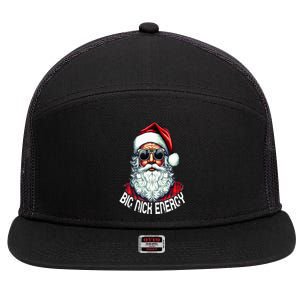 Big Nick Energy Funny Santa Christmas 7 Panel Mesh Trucker Snapback Hat