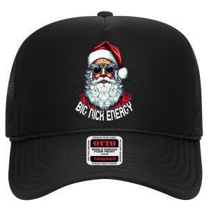 Big Nick Energy Funny Santa Christmas High Crown Mesh Back Trucker Hat