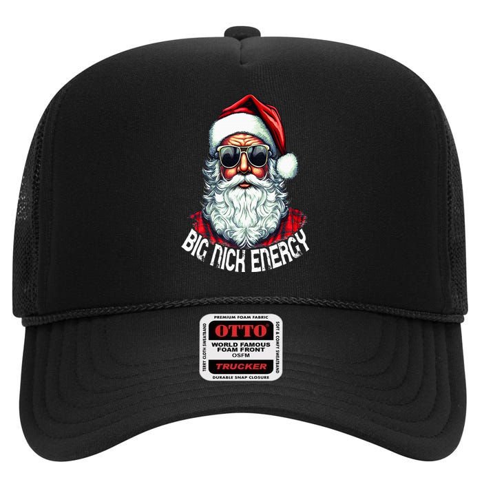 Big Nick Energy Funny Santa Christmas High Crown Mesh Back Trucker Hat