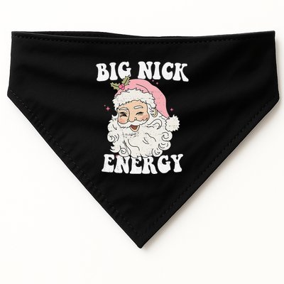Big Nick Energy Santa Funny Xmas Retro Christmas USA-Made Doggie Bandana