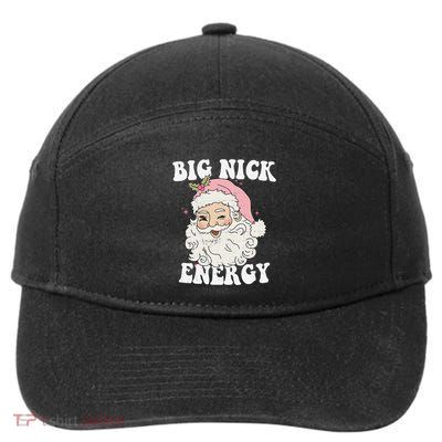 Big Nick Energy Santa Funny Xmas Retro Christmas 7-Panel Snapback Hat
