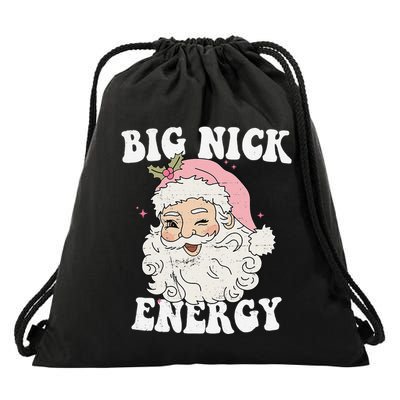 Big Nick Energy Santa Funny Xmas Retro Christmas Drawstring Bag