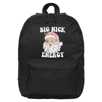 Big Nick Energy Santa Funny Xmas Retro Christmas 16 in Basic Backpack