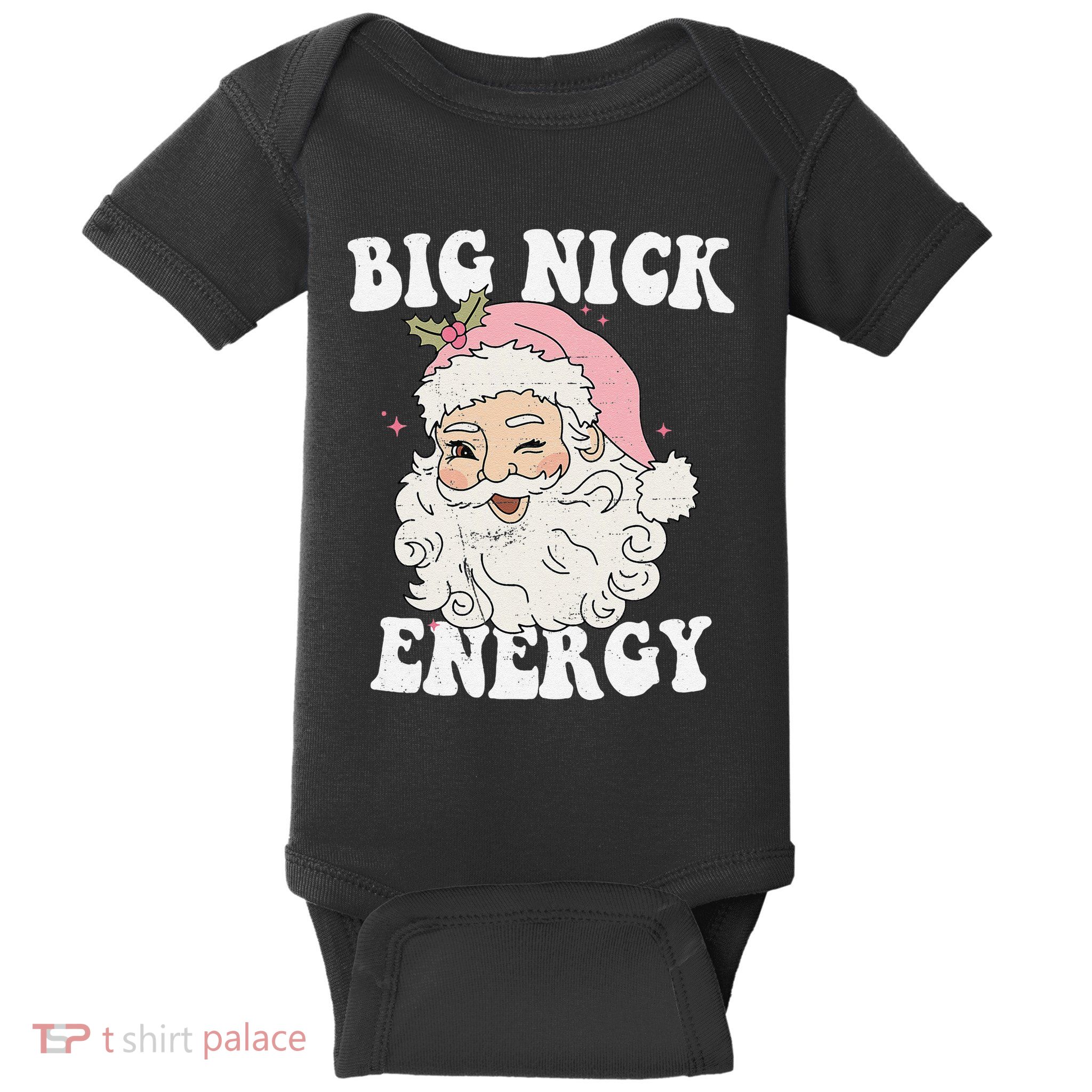 Big Nick Energy Santa Funny Xmas Retro Christmas Baby Bodysuit
