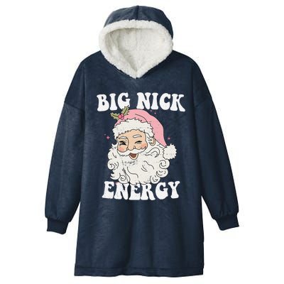 Big Nick Energy Santa Funny Xmas Retro Christmas Hooded Wearable Blanket