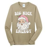 Big Nick Energy Santa Funny Xmas Retro Christmas Tall Long Sleeve T-Shirt