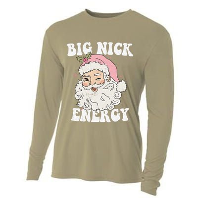Big Nick Energy Santa Funny Xmas Retro Christmas Cooling Performance Long Sleeve Crew