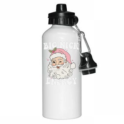 Big Nick Energy Santa Funny Xmas Retro Christmas Aluminum Water Bottle