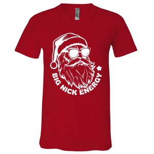 Big Nick Energy Funny Christmas Santa V-Neck T-Shirt