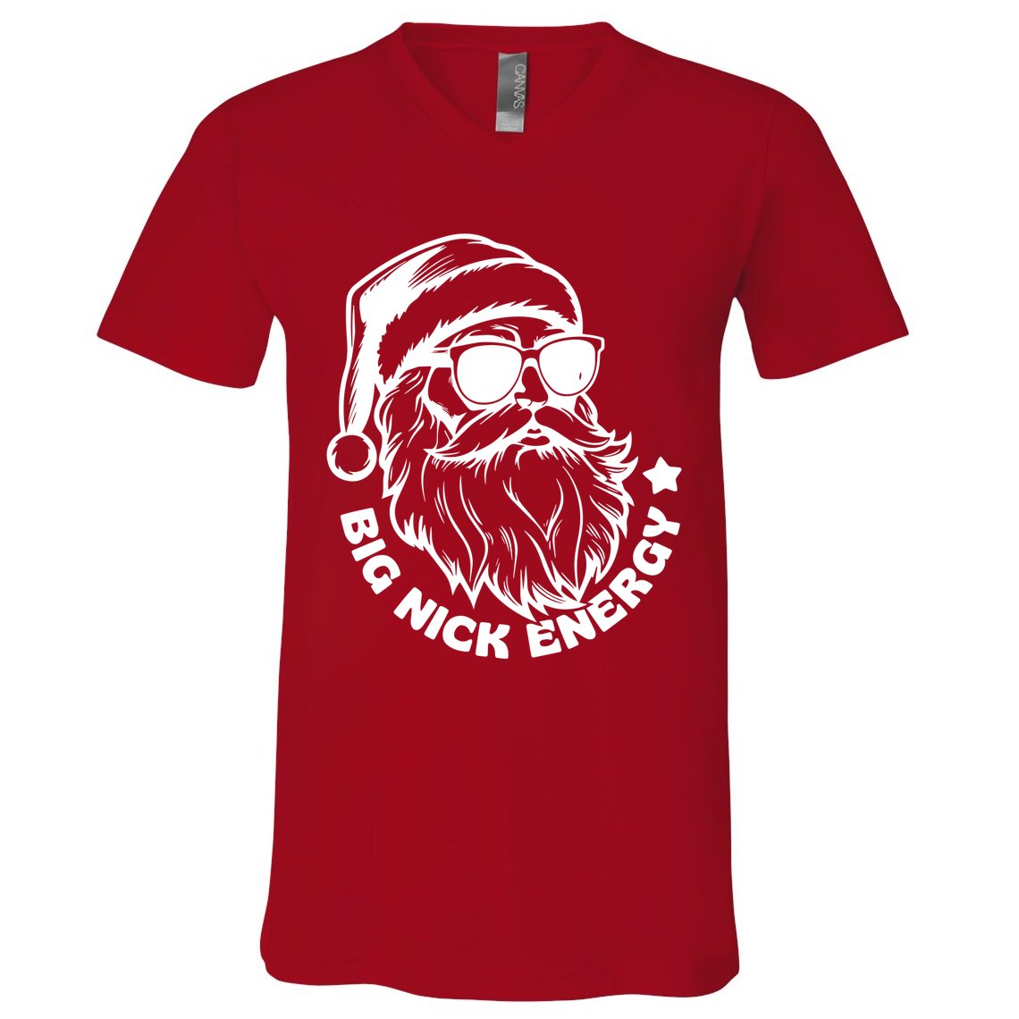Big Nick Energy Funny Christmas Santa V-Neck T-Shirt