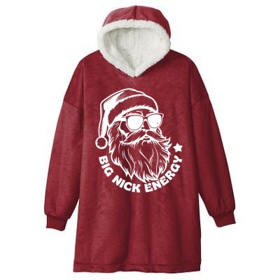 Big Nick Energy Funny Christmas Santa Hooded Wearable Blanket