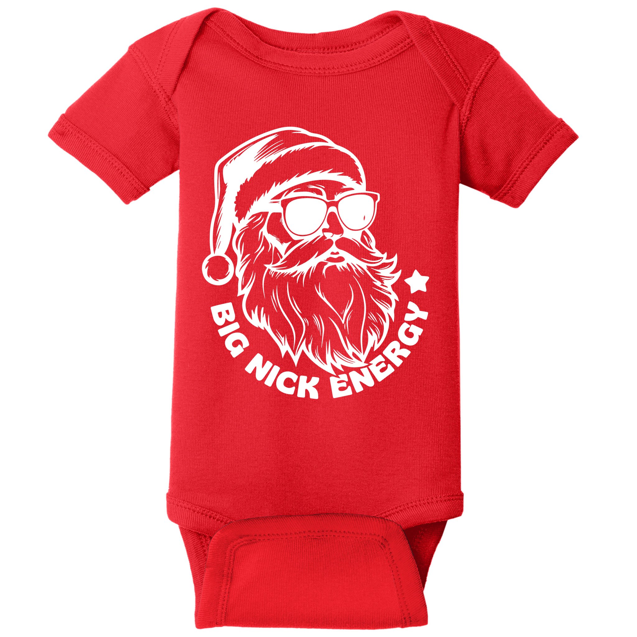Big Nick Energy Funny Christmas Santa Baby Bodysuit