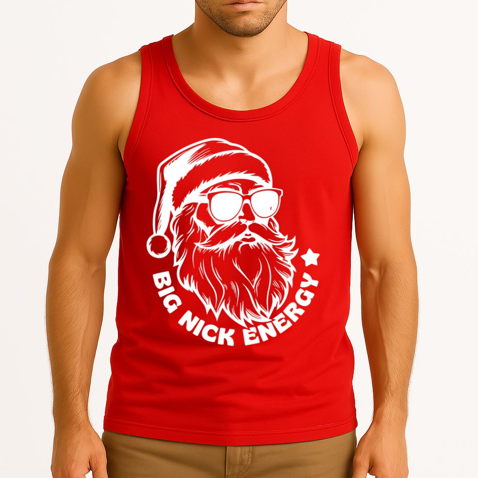 Big Nick Energy Funny Christmas Santa Tank Top