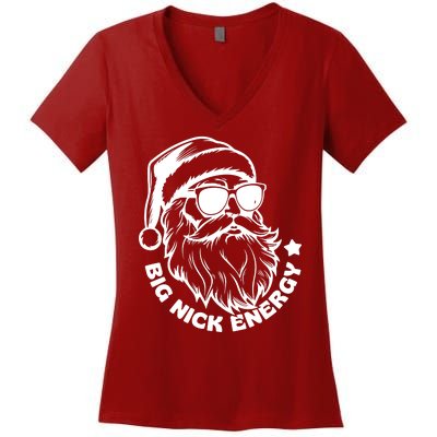 Big Nick Energy Funny Christmas Santa Women's V-Neck T-Shirt