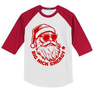 Big Nick Energy Funny Christmas Santa Kids Colorblock Raglan Jersey