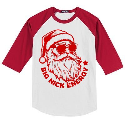 Big Nick Energy Funny Christmas Santa Kids Colorblock Raglan Jersey