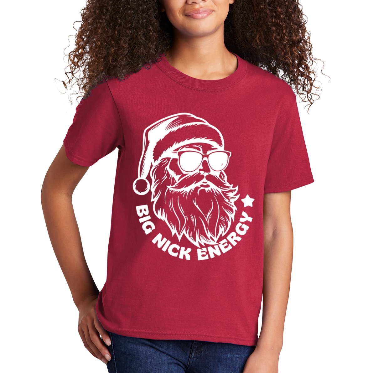 Big Nick Energy Funny Christmas Santa Kids T-Shirt
