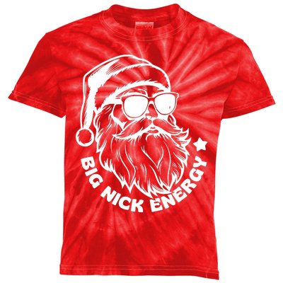 Big Nick Energy Funny Christmas Santa Kids Tie-Dye T-Shirt