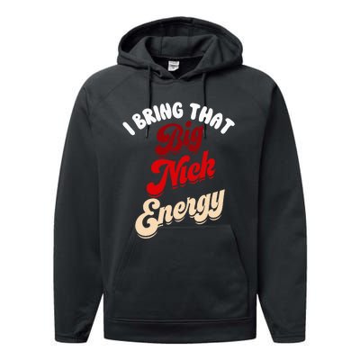 Big Nick Energy Santa Xmas Funny Christmas St Nick Performance Fleece Hoodie