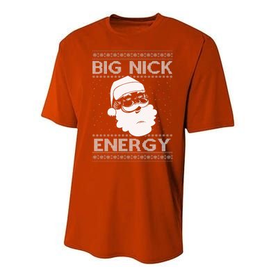 Big Nick Energy Funny Santa Christmas Performance Sprint T-Shirt