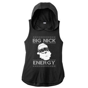 Big Nick Energy Funny Santa Christmas Ladies PosiCharge Tri-Blend Wicking Draft Hoodie Tank