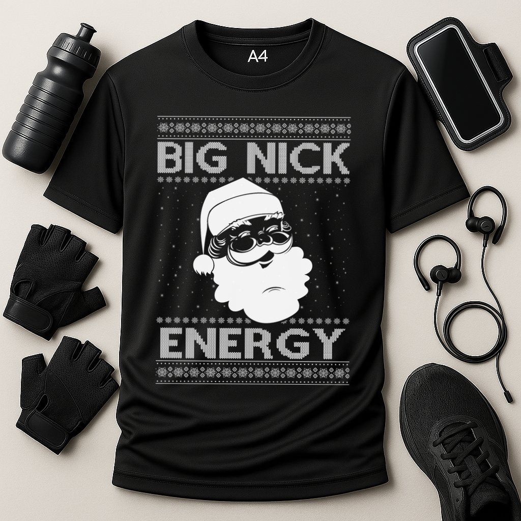 Big Nick Energy Funny Santa Christmas Performance Shirt