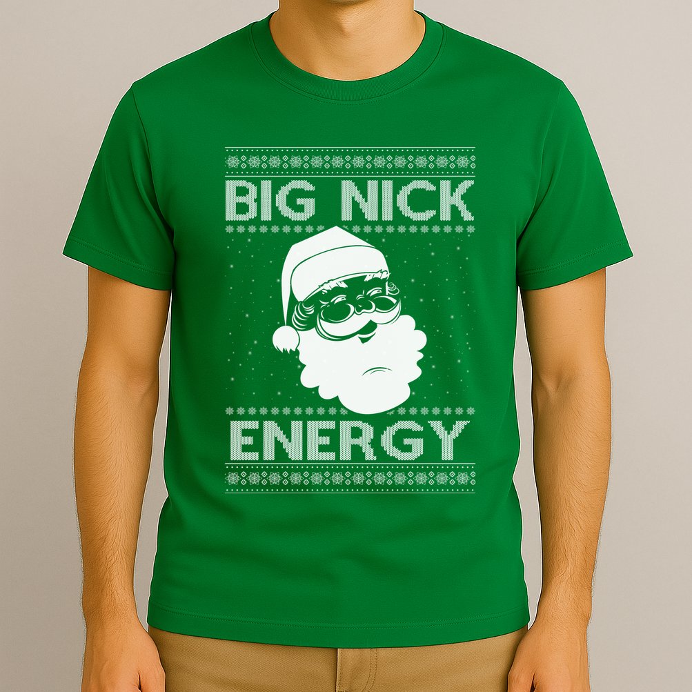 Big Nick Energy Funny Santa Christmas T-Shirt