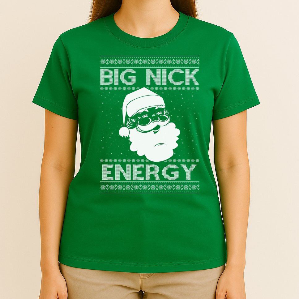 Big Nick Energy Funny Santa Christmas T-Shirt